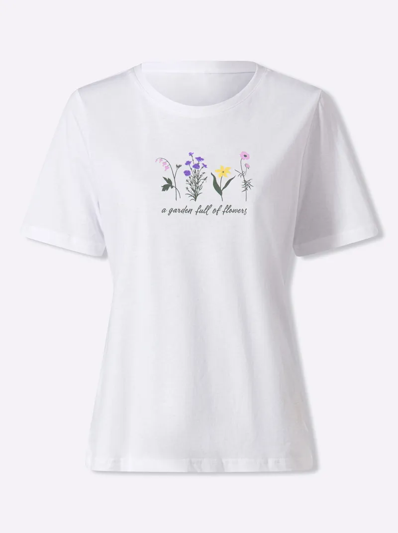 Witt Rundhalsshirt weiß-bedruckt, Weiß-bedruckt, – Produktbild 1 von 2