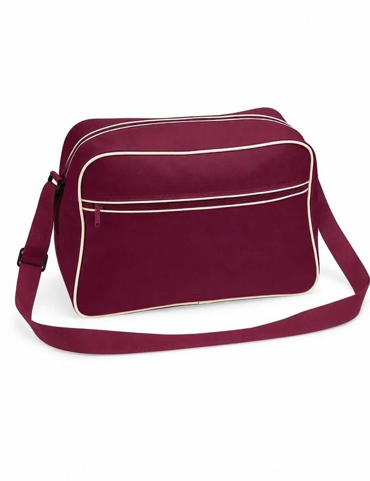 BagBase BagBase Umhängetasche Retro Shoulder Bag / Umhängeasche, 40 x 28 x 18 cm, Burgundy/sand, – Produktbild 2 von 5