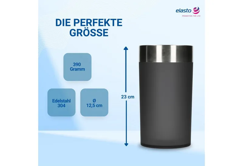 elasto elasto Flaschenkühler "Ono" mit Edelstahlrand, Schwarz, – Produktbild 6 von 7