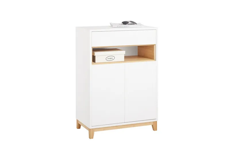 SoBuy Kommode FSB97, Sideboard Küchenschrank Flurschrank Küchekommode Aufbewahrungsschrank, Weiß, – Produktbild 1 von 5