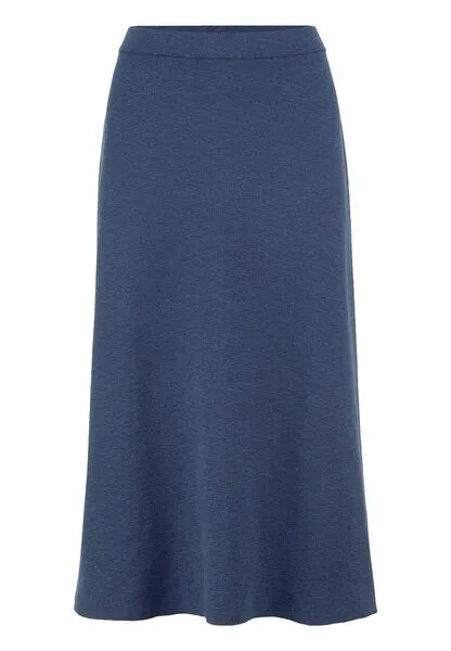 hessnatur hessnatur Strick Rock Midi Regular aus reiner Bio-Baumwolle, Ozeanblau, – Produktbild 3 von 4