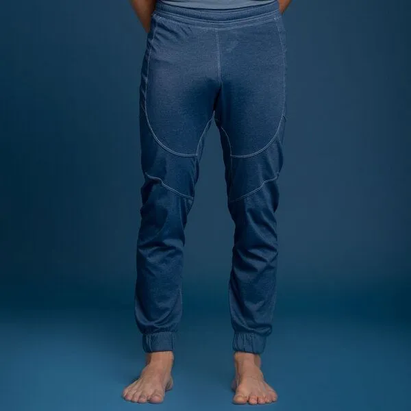 nice to meet me nice to meet me Urban Pant Unisex aus recyceltem Polyester mit Biobaumwolle, Denim melange, – Produktbild 3 von 4