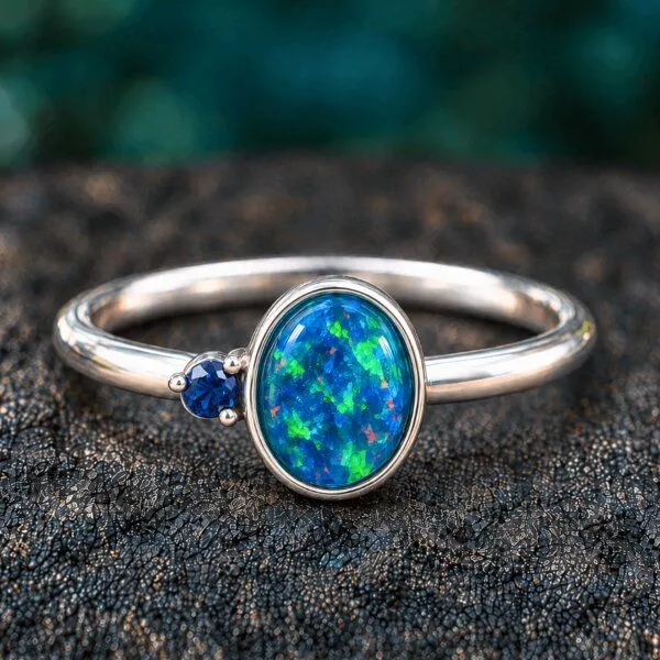 Spirit of Island Spirit of Island Opal & Saphir Ring | 925 Silber – Produktbild 5 von 7