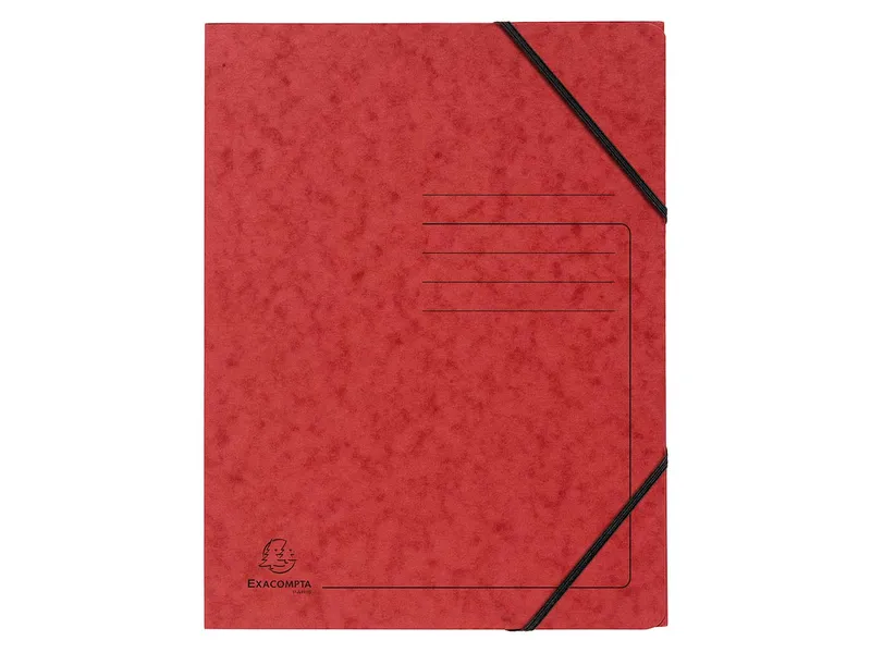 Exacompta 25 Exacompta Eckspannmappen, Colorspan-Karton, 355 g/m², DIN A4, Gummizug, rot – Produktbild 1 von 1