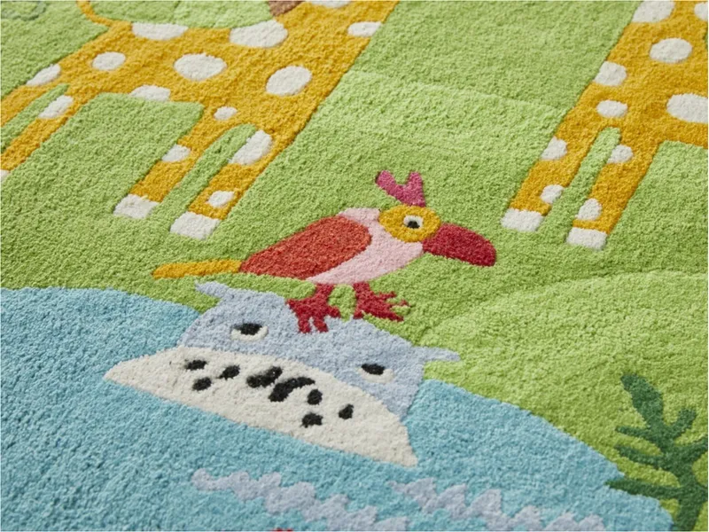HANS NATUR HANS NATUR Kinderteppich Bio-Baumwolle "Dschungel" Maße 100 x 130 cm – Produktbild 2 von 2