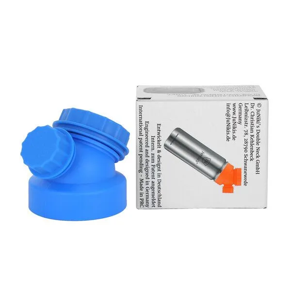 JN JuNiki's JN JuNiki's JuNiki´s® innovativer Weithals-Trinkflaschen-Deckel in 8 Farben, Blau, – Produktbild 3 von 3