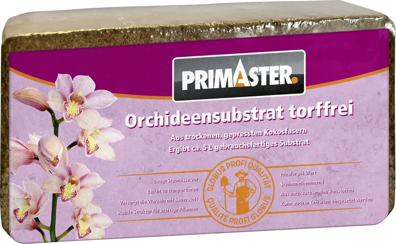 Primaster Spezialerde Primaster Orchideensubstrat torffrei Brikett für 5, Torffrei – Produktbild 2 von 2