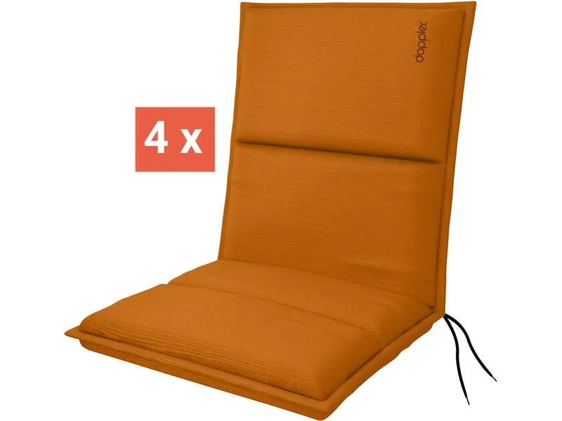 Doppler doppler Auflage "CITY" für Niederlehner, 4er-Pack, 100x48x6 cm, Polyester, orange – Produktbild 1 von 1