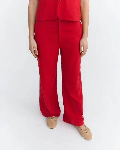 thinking mu thinking mu Karina Pants - Damen Hose aus Bio-Baumwolle, Cavel red (rot), – Produktbild 1 von 4