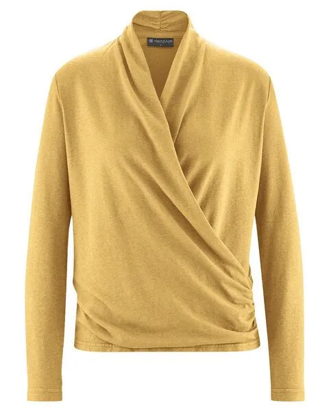 HempAge HempAge Langarmshirt Hanf/Biobaumwolle, Dijon(gelb), – Produktbild 2 von 3