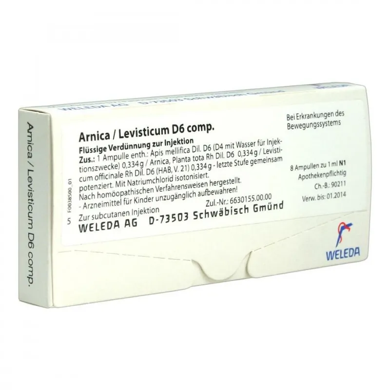 Weleda Arnica/levisticum D6 Comp. Ampullen – Produktbild 1 von 2