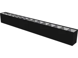 REV LED-Aufbauleuchte mit Raster, 60 cm, 2.280 lm, Aluminium, schwarz – Produktbild 1 von 1