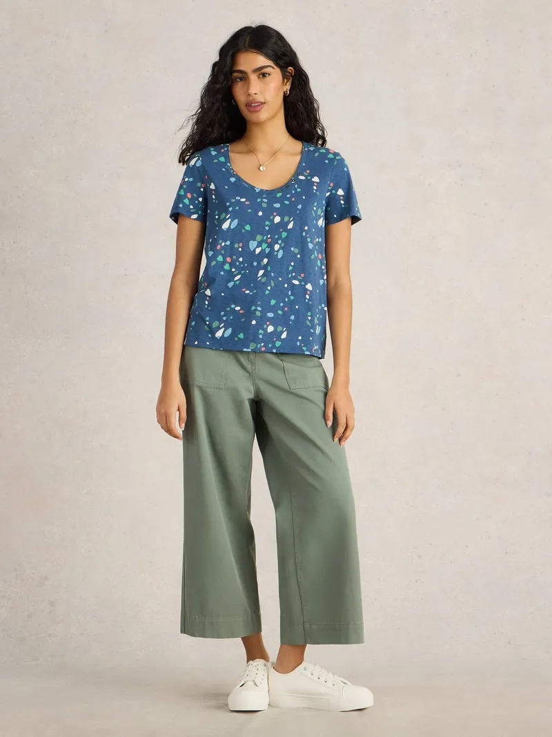White Stuff T-Shirt Nadia - 34, Blau print, – Produktbild 2 von 4