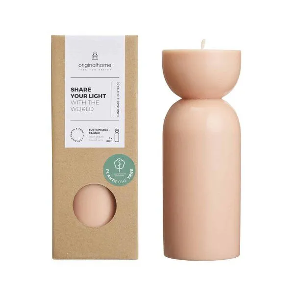 Originalhome Originalhome Nachhaltiges Kerzengeschenk: Handgegossene vegane Designkerze - Organic M,, Rosa (rosa-peach), – Produktbild 1 von 2