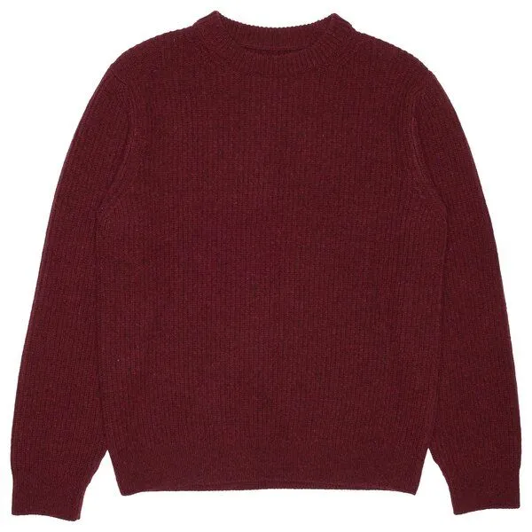 Nudie Jeans Nudie Jeans Strickpullover - August Rib Wool - aus biologischer Wolle, Burgundy, – Produktbild 1 von 5