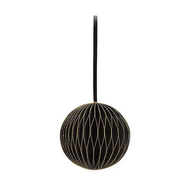 Mitienda Shop Mitienda Shop Fensterdeko/ Christbaumschmuck aus Papier Kugel Honeycomb, Schwarz, – Produktbild 1 von 4