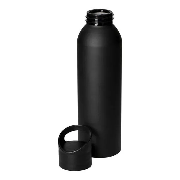 elasto elasto Aluminiumflasche 0,6 Liter Bamboo Trinkflasche, Schwarz, – Produktbild 3 von 3