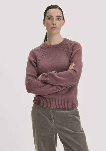 hessnatur hessnatur Strick Pullover Relaxed aus Wolle mit Bio-Baumwolle, Wildrose, – Produktbild 1 von 4