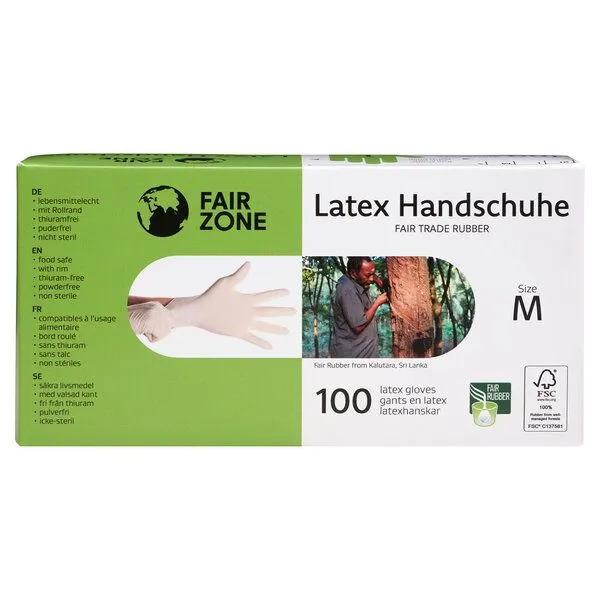 Fair Zone FAIR ZONE Einweg Latex Handschuhe 100 Stück, verschiedene Größen – Produktbild 1 von 1