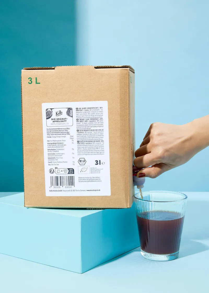 KoRo Bio Granatapfel Saft Bag-in-Box 3 L – Produktbild 3 von 5