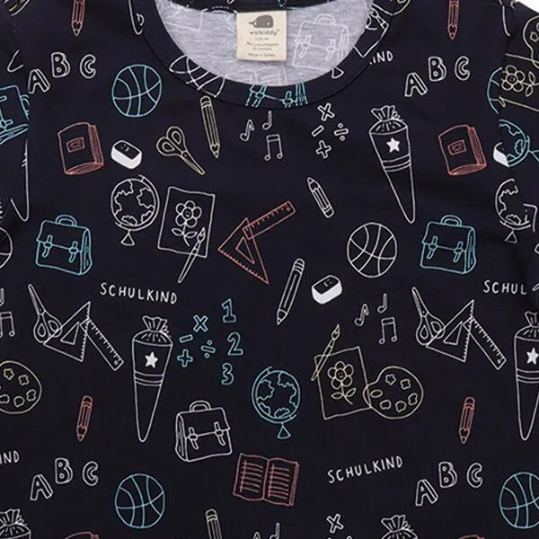 Walkiddy Walkiddy Back to School - Bio-Baumwolle T-Shirt Blau - Nachhaltig & GOTS-Zertifiziert, Blau, – Produktbild 2 von 2