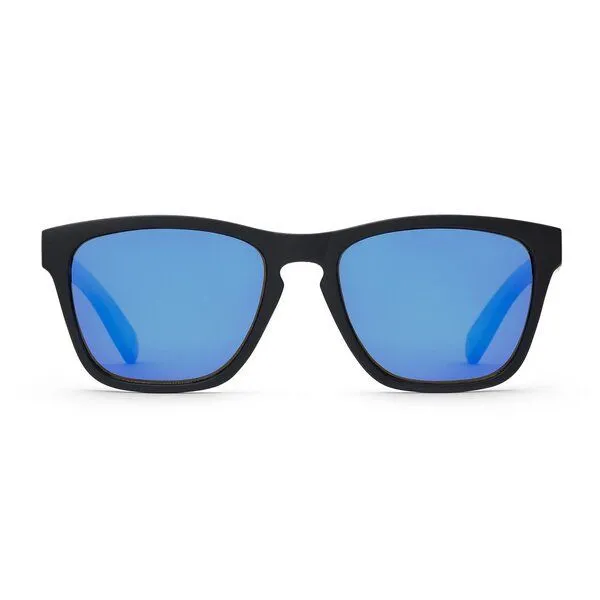 TAKE A SHOT TAKE A SHOT Holz Sonnenbrille Eckig für Herren im Sportlichen Design, Schwarz / walnuss / blau, – Produktbild 1 von 4