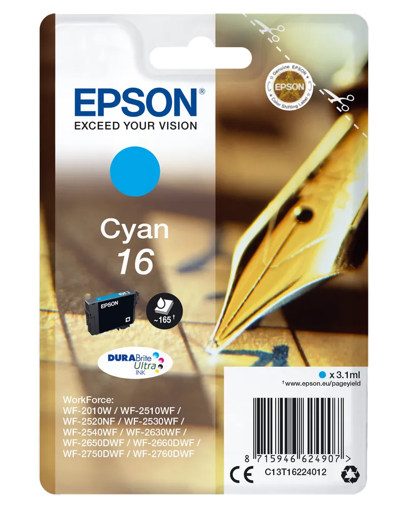 Epson Epson Tintenpatrone T1622/ 16 cyan – Produktbild 1 von 3