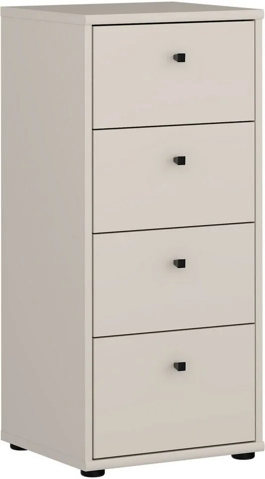 FORTE Kommode Tempra, Kommode, 4 Schubkästen, Höhe 85,5 cm, Breite 38,6 cm, Beige, – Produktbild 4 von 8