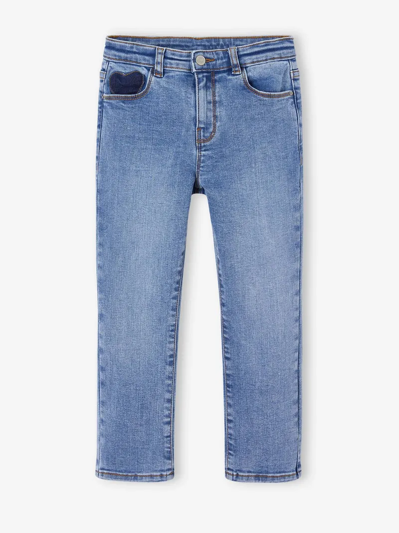 Vertbaudet Mädchen Slim-Jeans, Mittelblau, – Produktbild 1 von 4