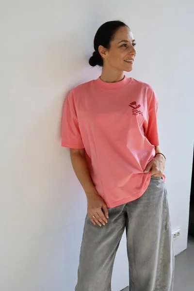 Kultgut Kultgut Artdesign - Biofair- Oversize Shirt / Mom, Rosarot, – Produktbild 1 von 4