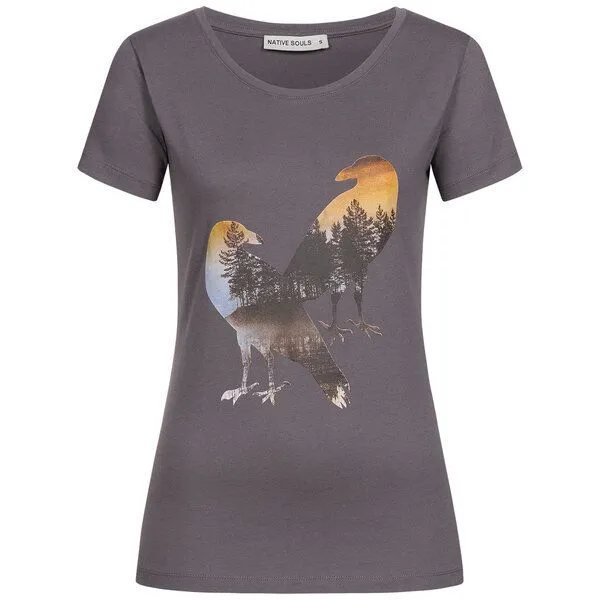 NATIVE SOULS NATIVE SOULS T-Shirt Damen - Two Crows, Charcoal, – Produktbild 1 von 1