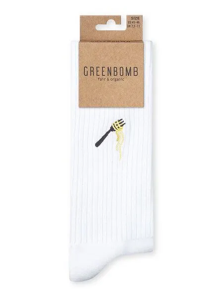 GreenBomb GREENBOMB Tennis-Socken Pasta Fork, White, – Produktbild 2 von 2