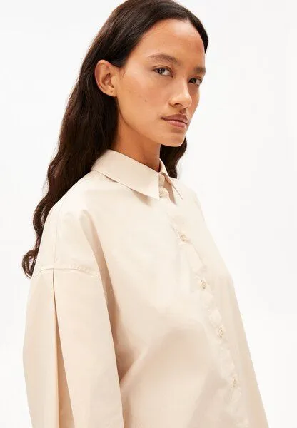 ARMEDANGELS ARMEDANGELS BARREL SLEEVE POPLIN Damen Bluse aus Bio-Baumwolle, Pale peach, – Produktbild 3 von 4