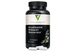 Vita Elements Nicotinamid Ribosid+ Resveratrol - 300mg NR-Chlorid, 80 Kapseln, 1 er Packung à 80 St., Vegan, Gentechnikfrei, Ohne unnötige Zusätze und Laborgeprüft – Produktbild 1 von 1