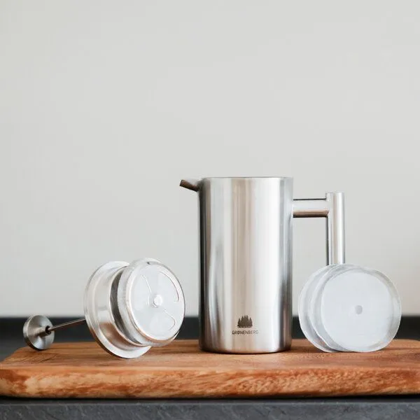 GROENENBERG GROENENBERG Edelstahl French Press 0,35 - 1 Liter | mit Thermo-Effekt | Inkl. Ersatzfilter – Produktbild 4 von 4