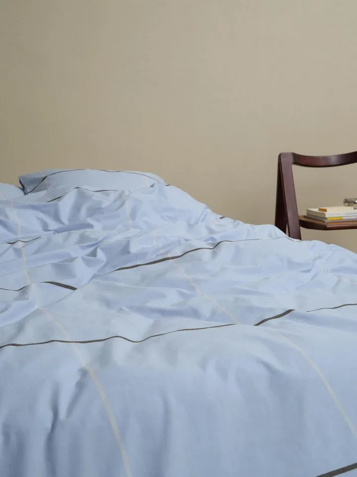 Marc O'Polo Home Bettwäsche Suvie, Perkal, 2 teilig, mit karo muster, Blau, – Produktbild 3 von 4