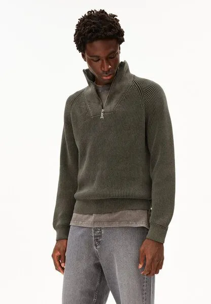 ARMEDANGELS ARMEDANGELS KAALVES GMT DYE Herren Pullover aus Bio-Baumwolle, Forest pine, – Produktbild 1 von 4