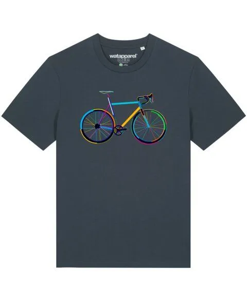 watapparel watapparel T-Shirt Fahrrad by night, India ink grey, – Produktbild 1 von 3