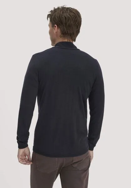 hessnatur hessnatur Strickjacke Regular aus reiner Bio-Merinowolle, Marine, – Produktbild 2 von 4