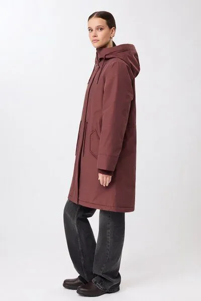 LangerChen LangerChen Parka locker geschnitten und wattiert, Burgundy (rot), – Produktbild 2 von 3