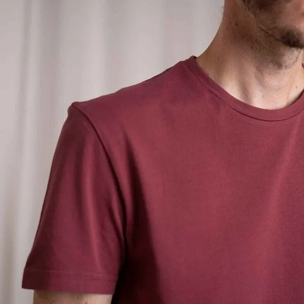 Vresh Clothing Vresh Clothing Vinn - T-Shirt aus Biobaumwolle, Burgundy, – Produktbild 3 von 4