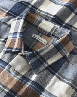 KnowledgeCotton Apparel KnowledgeCotton Apparel Herren vegan Hemd Aus Leichtem Flanell Kariert Marineblau – Produktbild 1 von 1