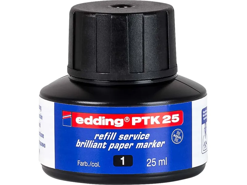 Edding Edding Nachfülltinte "PTK 25" für Pigmentmarker, 25 ml, Schwarz, – Produktbild 1 von 1