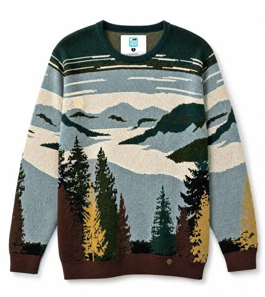 Gary Mash GARY MASH Strickpullover James aus Biobaumwolle, Bäume (mehrfarbig), – Produktbild 3 von 4