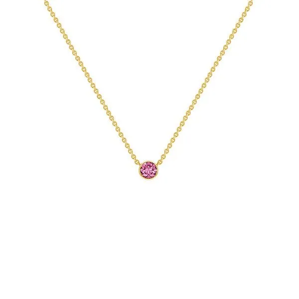 Eppi Eppi Silberne minimalistische Kette mit einem rosa Saphir Glosie, Gelb, – Produktbild 1 von 3