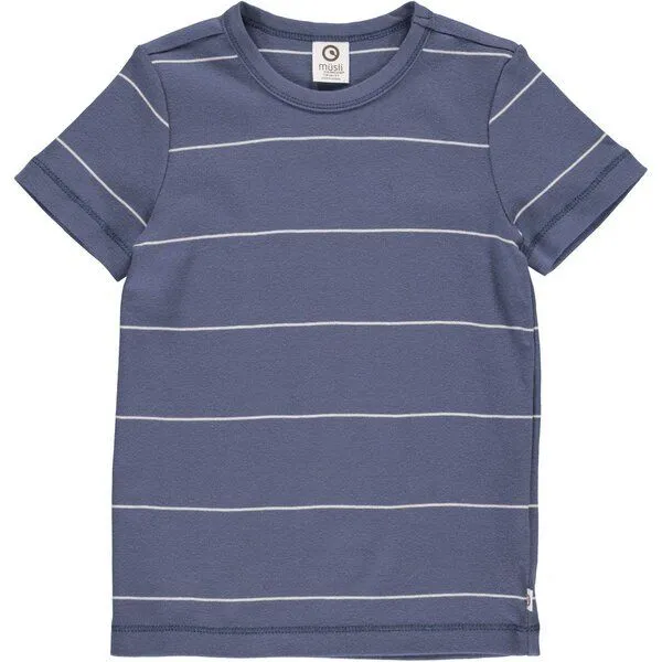 Fred's World by Green Cotton Fred's World by Green Cotton Kurzam T-Shirt mit Streifen, Jeansblau, – Produktbild 1 von 1