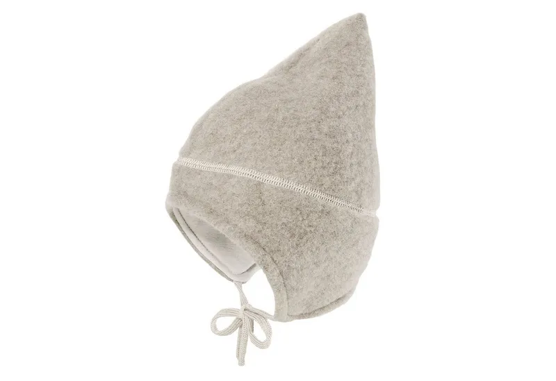 Maximo Maximo Fleecemütze GOTS MINI-Mütze, Wollfleece Spitze, Jerseyfutter, Band (1-St) Wollfleece, Braun, – Produktbild 1 von 1