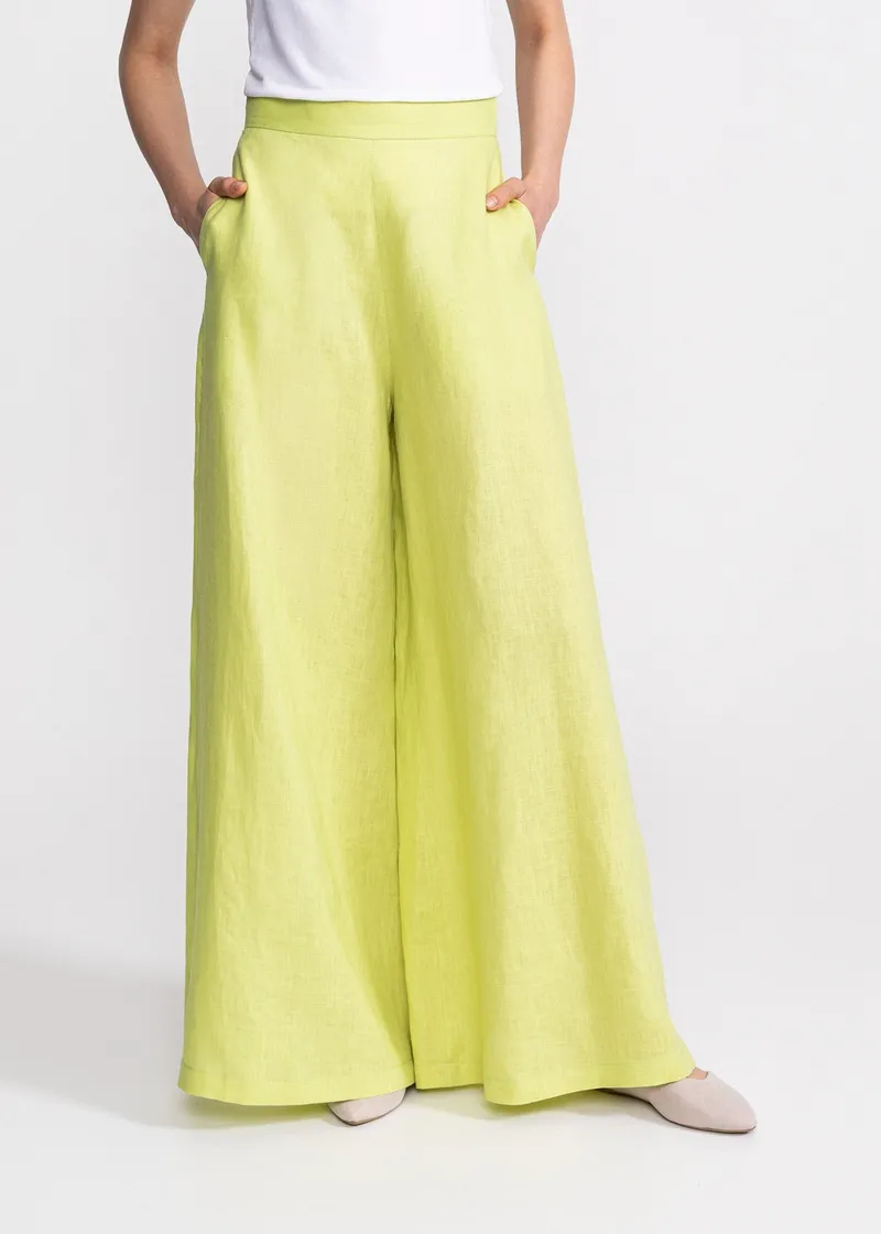 De IONESCU De IONESCU Damen vegan Hose Palazzo Leinen, Hellgrün, – Produktbild 1 von 1