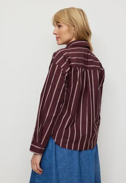 recolution Damen Hemdbluse aus Bio-Baumwolle - FORSYTHIA STRIPES - recolution, Dark plum (lila), – Produktbild 4 von 4