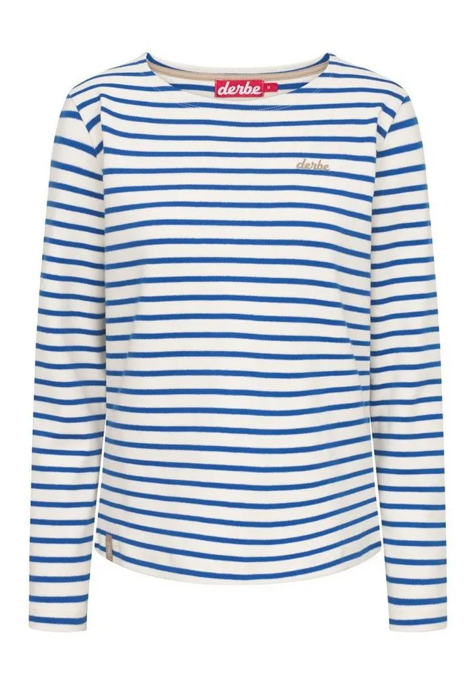 derbe derbe Langarmshirt Interstriped Damen Longsleeve (1-tlg), Weiß, – Produktbild 2 von 4